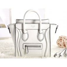 Celine Luggage Mini Tote in kalfsleer wit
