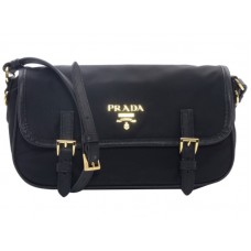 Prada Tessuto Bandoliera Crossbody Messenger Bag Zwart