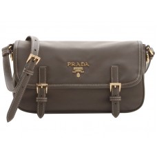 Prada Tessuto Bandoliera Crossbody Messenger Bag Grijs