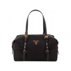 Prada Tessuto Bauletto Satchel Schoudertas Zwart