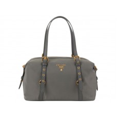Prada Tessuto Bauletto Satchel Schoudertas Grijs
