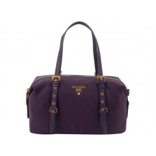 Prada Tessuto Bauletto Satchel Schoudertas Paars