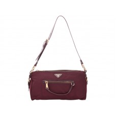 Prada Tessuto nylon schoudertas bordeauxrood