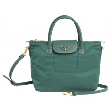 Prada Tessuto nylon tas met leren afwerking, groen
