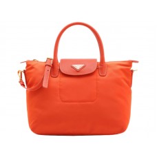 Prada Tessuto Nylon Tote met leren afwerking, oranje