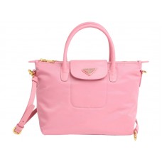 Prada Tessuto nylon tas met leren afwerking, roze