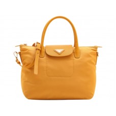 Prada Tessuto nylon tas met leren afwerking, geel