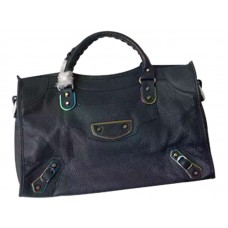 Balenciaga Classic Metallic Edge Iridescent City Bag Donkerblauw