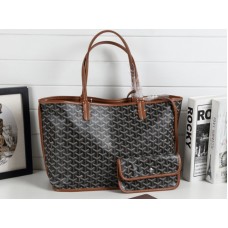 Goyard Anjou Reversible Tote Mm Zwart Bruin
