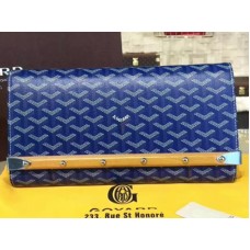 Goyard Chevron Monte Carlo Bois Clutch Blauw