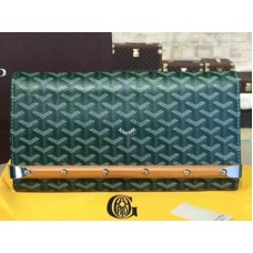 Goyard Chevron Monte Carlo Bois Clutch Groen