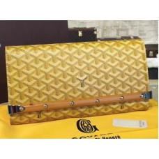 Goyard Chevron Monte Carlo Bois Clutch Geel