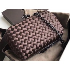 Bottega Veneta Knoopkoppeling In Boucher Intreccio Chocolade