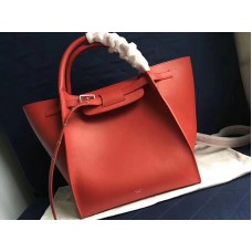 Celine Small Big Bag met lange schouderband in soepel generfd kalfsleer in rood