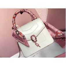 Bvlgari Flap Cover Serpenti Forever 18cm Kalfsleer Wit