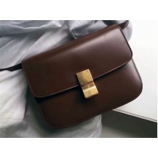 Celine Medium Classic tas in doos, kalfsleer, bruin