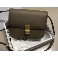 Celine Medium Classic Tas in Doos Kalfsleer Khaki