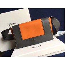 Celine Medium Frame schoudertas Calskin in oranje en zwart