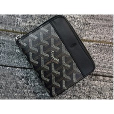Goyard Chevron kleine portemonnee met ritssluiting, zwart