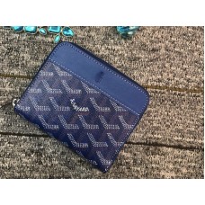 Goyard Chevron kleine portemonnee met rits, blauw
