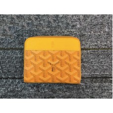 Goyard Chevron kleine portemonnee met ritssluiting, geel