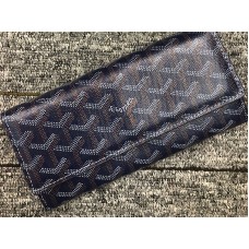 Goyard Varenne Chevron Lange Portemonnee Donkerblauw