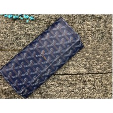 Goyard Varenne Chevron Lange Portemonnee Blauw