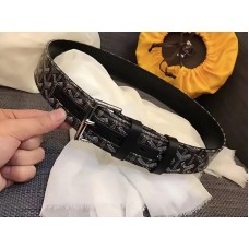 Goyard Chevron Goyardine leren riem zwart