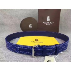 Goyard Chevron Goyardine leren riem blauw
