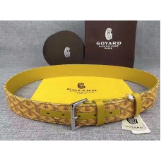 Goyard Chevron Goyardine leren riem geel