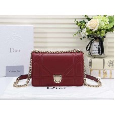 Dior Kleine Diorama Tas van Lamsleer, Bordeauxrood d05261