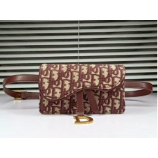 Dior Oblique Saddle Clutch Bordeaux d56162