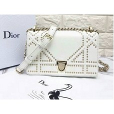 Dior Kleine Diorama Tas van Kalfsleer Wit d0421-13