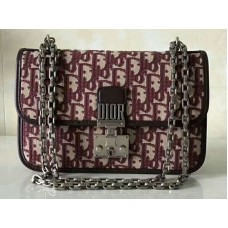 Dior Dioraddict Flap Canvas met zilverkleurige hardware, bordeauxrood d1006943