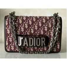 Dior J'Adior Flap Canvas met zilverkleurige hardware, bordeauxrood d10050304