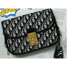 Dior Oblique Gold Signature Canvas Tas Zwart d100670