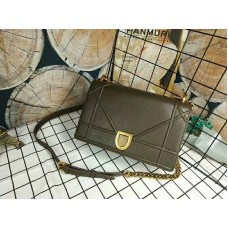 Dior Diorama Tas van kalfsleer met verouderde gouden hardware, grijs d17713