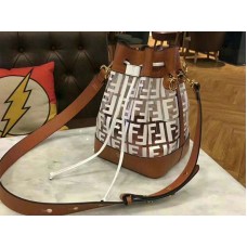 Fendi Mon Tresor transparante bucket bag van leer, wit f0812
