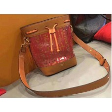 Fendi Mon Tresor Transparante Buckettas van leer, oranje f0811
