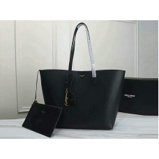 Saint Laurent grote leren YSL shopper tas zwart