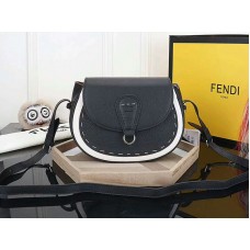 Fendi Saddlebag leren schoudertas zwart