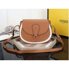 Fendi Saddlebag leren schoudertas bruin