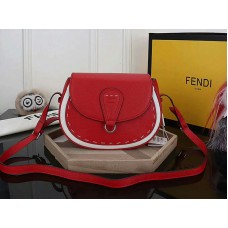 Fendi Saddlebag leren schoudertas rood
