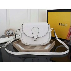 Fendi Saddlebag leren schoudertas wit