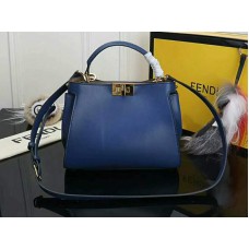 Fendi Peekaboo Essential tas van kalfsleer in blauw