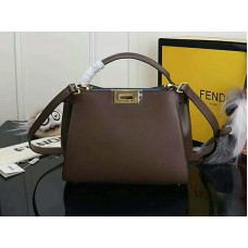 Fendi Peekaboo Essential tas van kalfsleer in donkerbruin