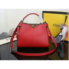 Fendi Peekaboo Essential tas van kalfsleer, rood
