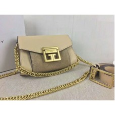 Givenchy kleine gv3 tas in generfd leer en suède beige