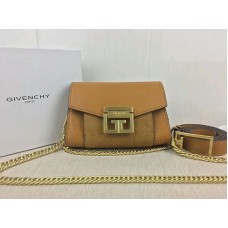 Givenchy Small gv3 Tas in generfd leer en suède camelkleurig
