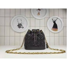 Dior Mini Miss Dior Bucket Bag van lamsleer, zwart